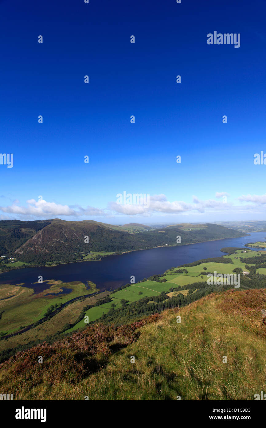 Landscape view over Bassenthwaite Lake, Lake District National Park, Cumbria County, England, UK Stock Photo