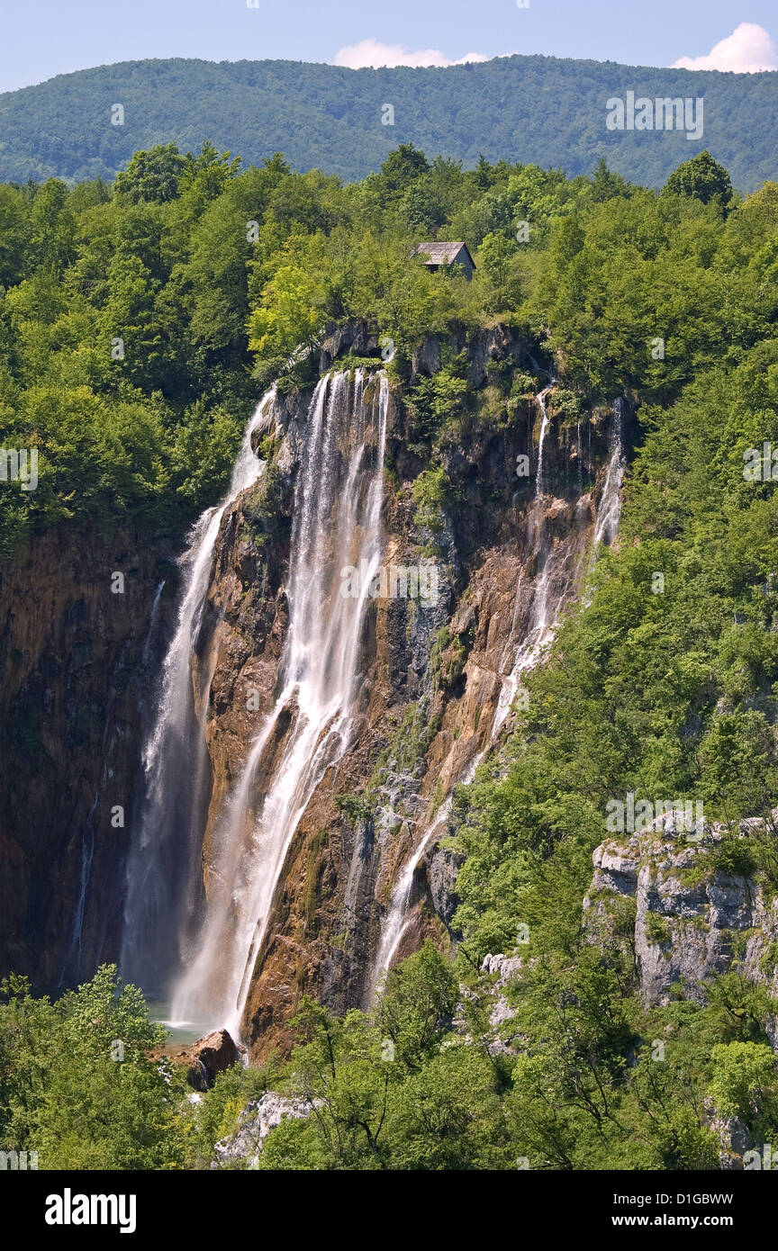 Elk192-1779v Croatia, Plitvice Lakes National Park, lower lakes, waterfalls Stock Photo