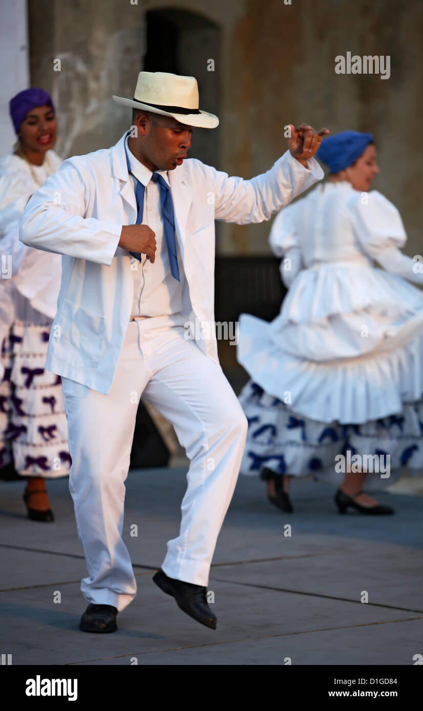 Folkloric dancers, Le Lo Lai Festival, San Cristobal Castle, Old San Juan, Puerto Rico Stock Photo