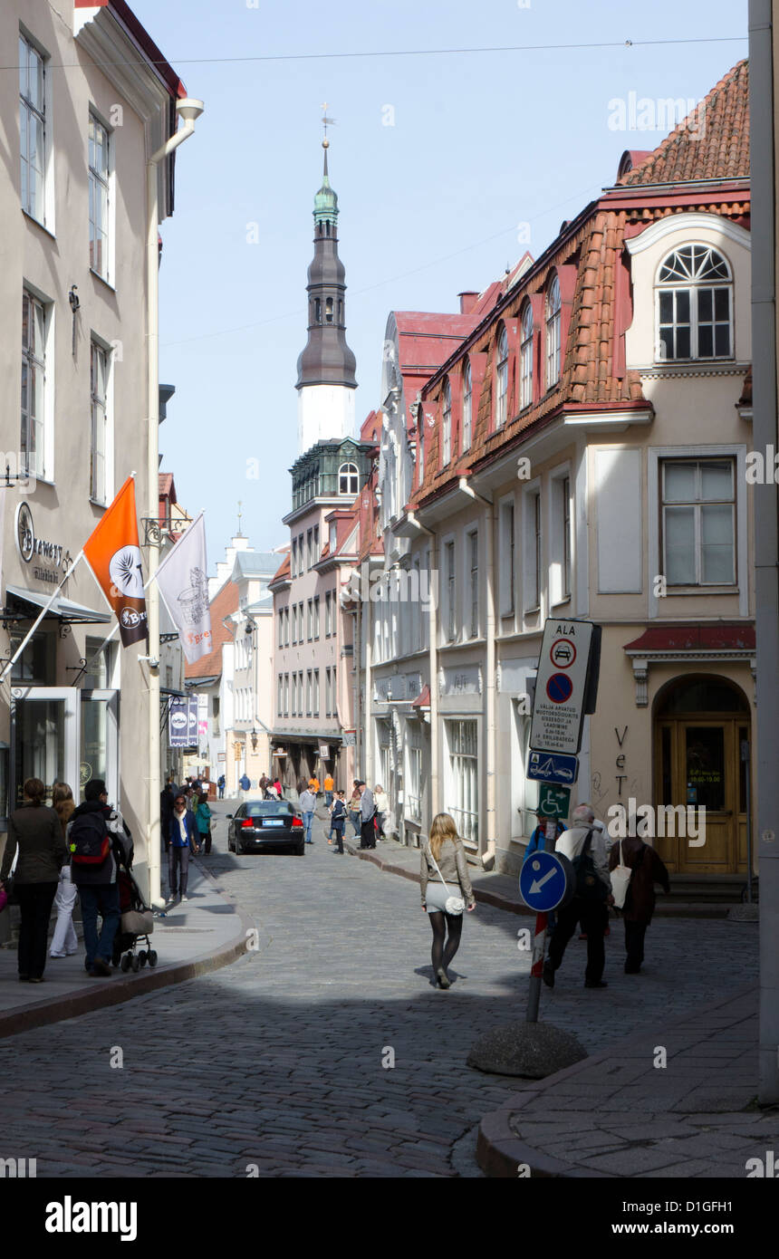 Street in Tallinn old town, Estonia, Europe Stock Photo