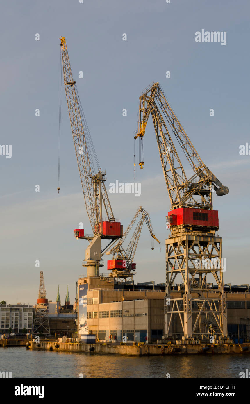 Cranes at port in Helsinki, Finland, Scandinavia, Europe Stock Photo
