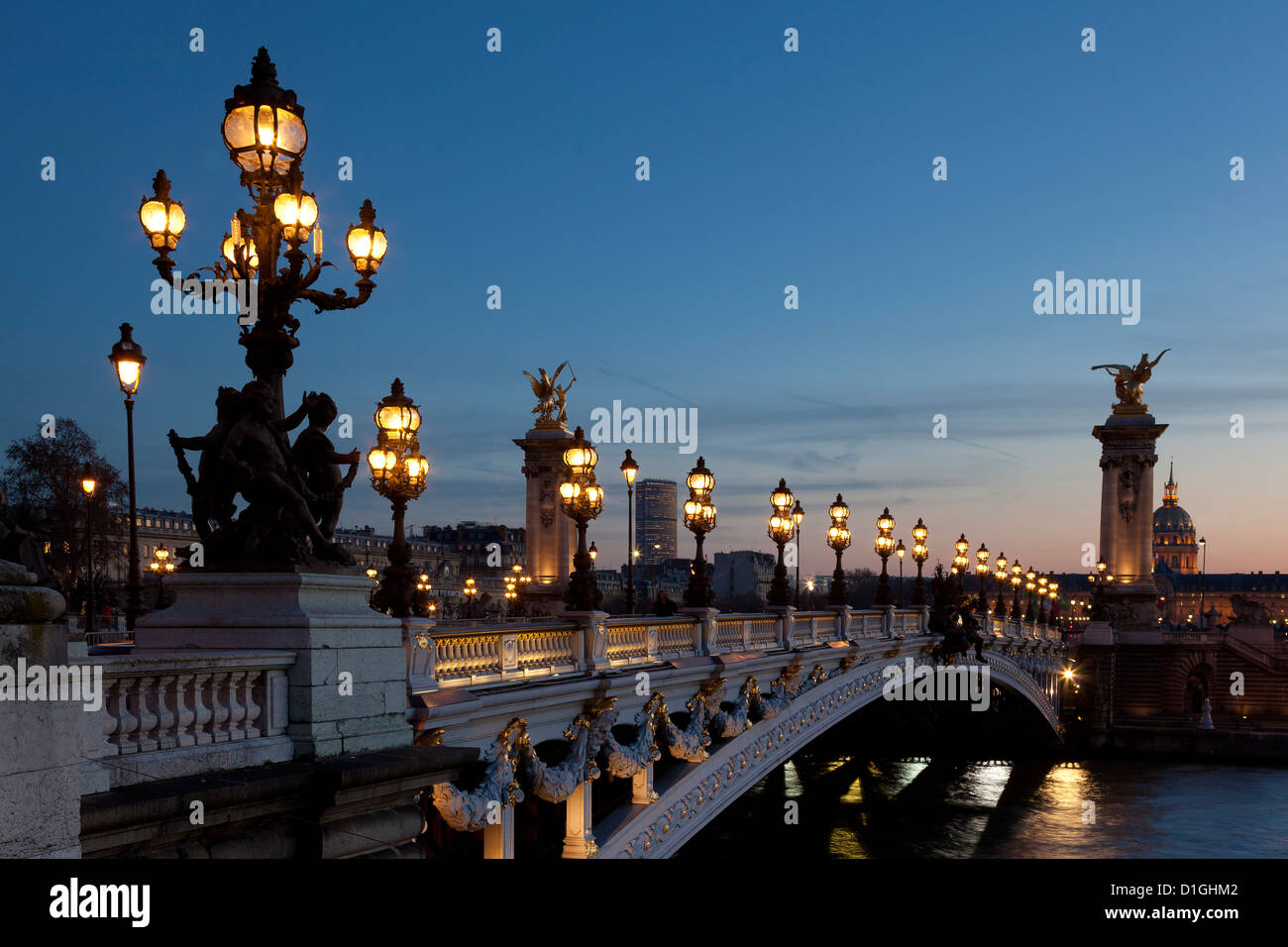 Alexander III bridge, Paris, France Stock Photo