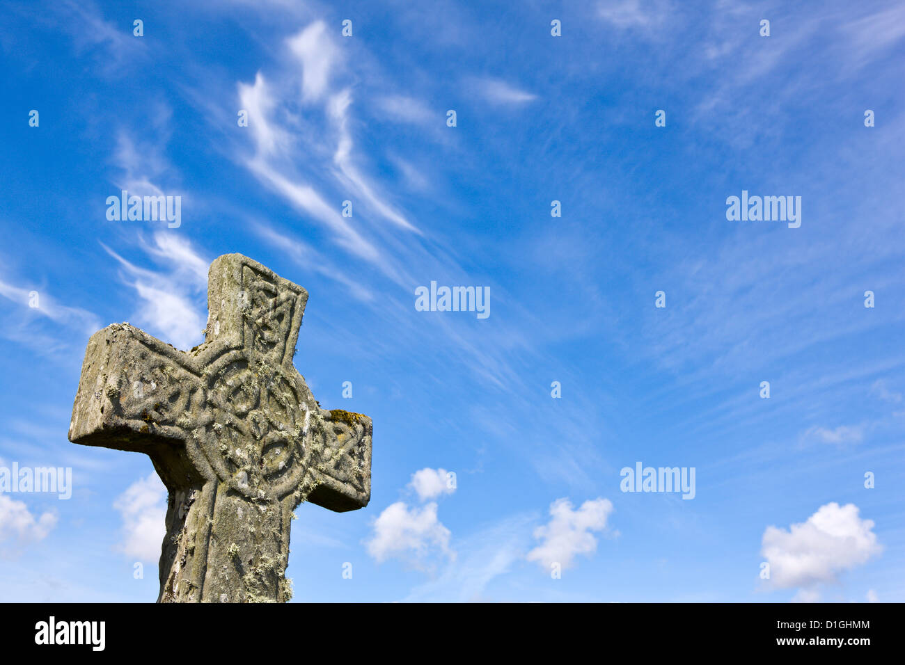 Kildalton Church celtic cross on the Isle of Islay, Inner Hebrides, Scotland, United Kingdom, Europe Stock Photo