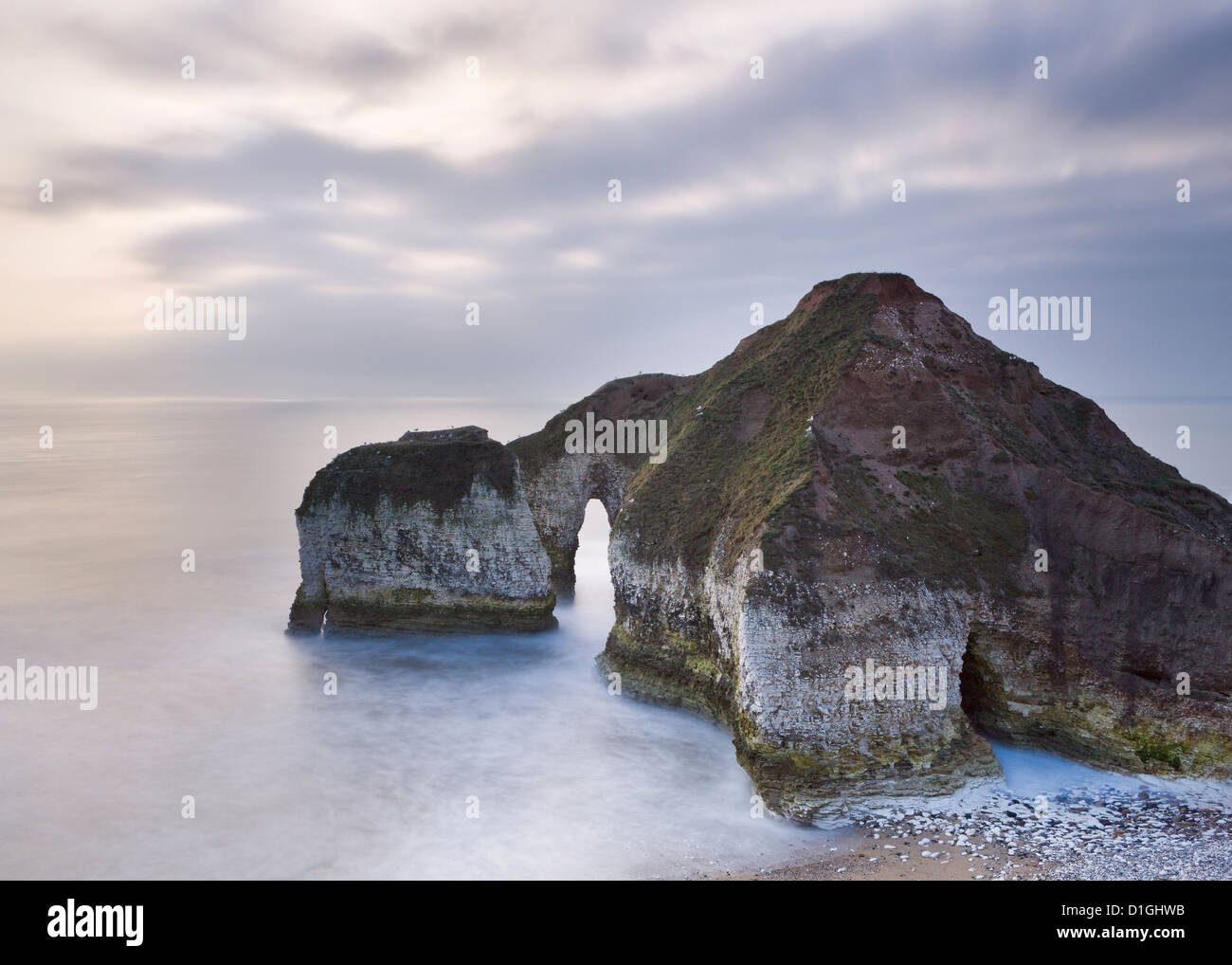 Sea arch at Flamborough Head, East Yorkshire, Yorkshire, England, United Kingdom, Europe Stock Photo
