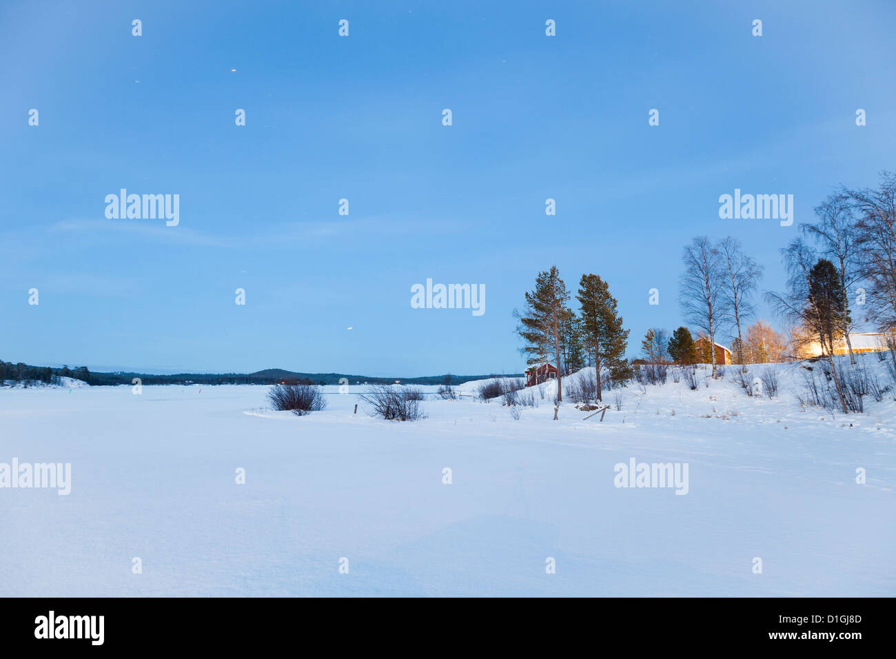 Frozen Lake Inari, Inari, Finland Stock Photo - Alamy