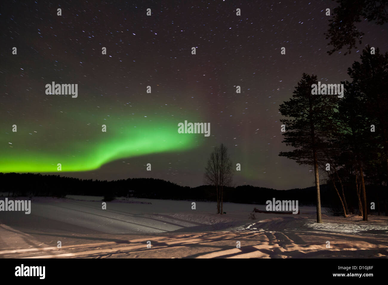 Aurora Borealis in Inari, Lapland, Finland Stock Photo Alamy