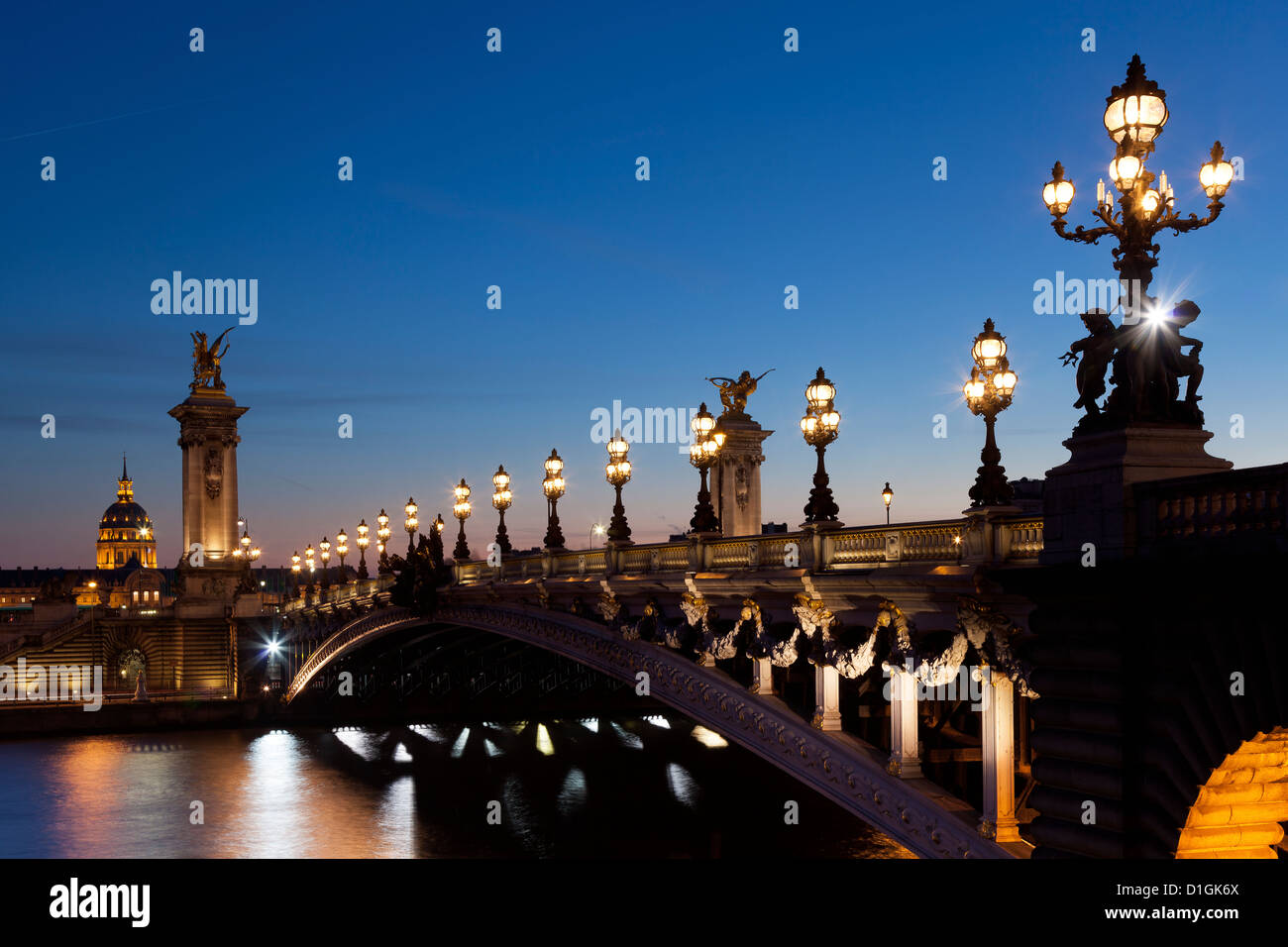 Alexander III bridge, Paris, France Stock Photo