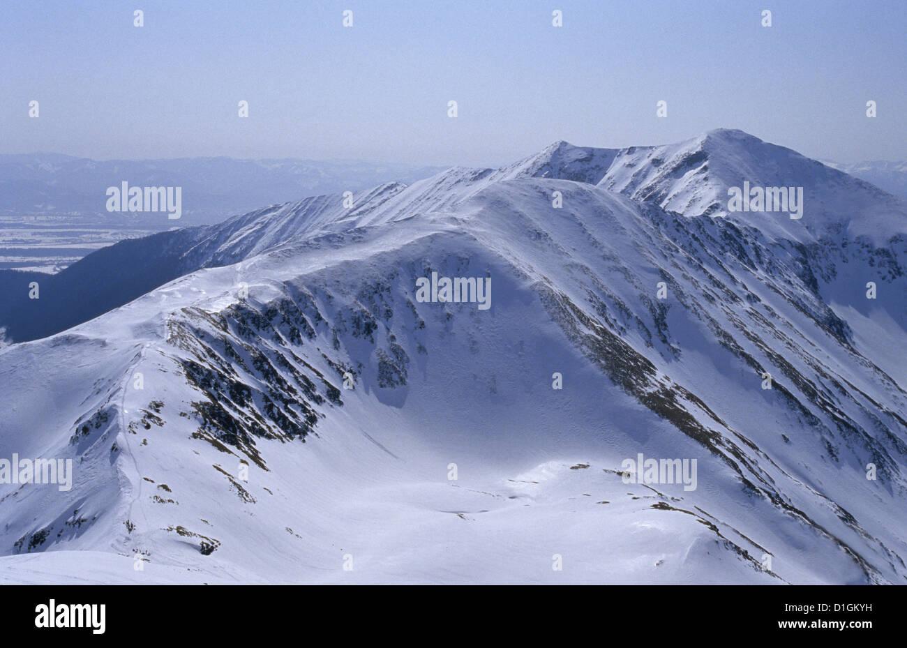 View of the Baranec from the summit of Placlive, Zapadne Tatry, High Tatras National Park, Slovakia. Stock Photo