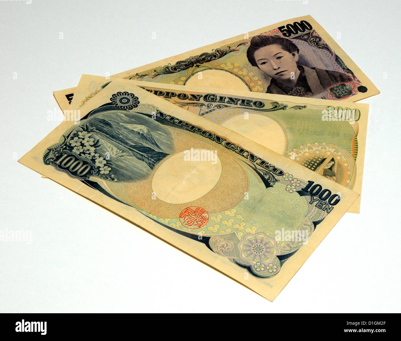 Japanese Bank Notes Stock Photo