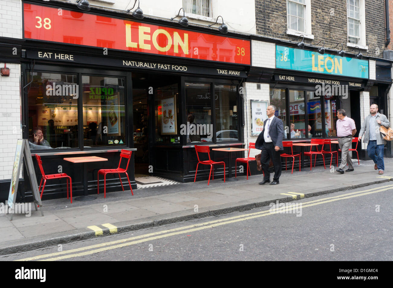 LEON fast food restaurant in Soho, London. Stock Photo