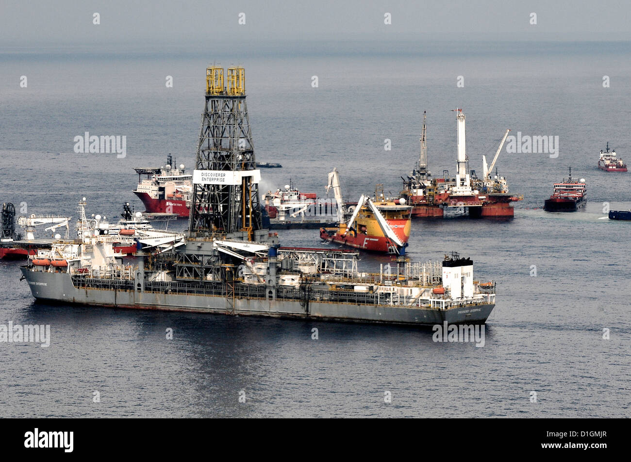 Aerial view of the Transocean drillship Discoverer Enterprise
