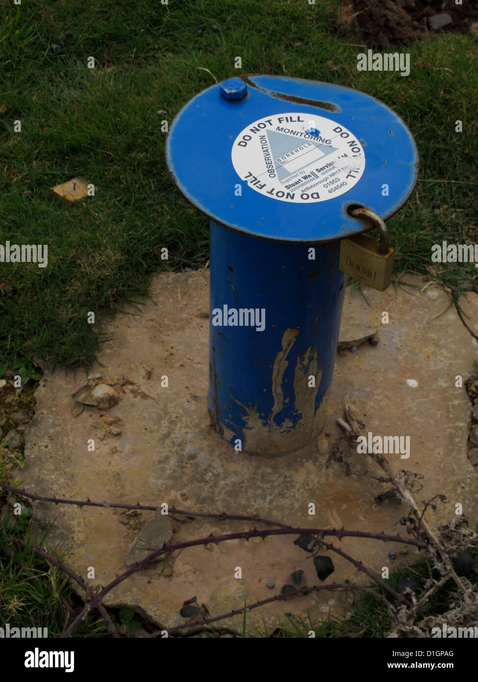 Lockable Cover of borehole standpipe accessed for monitoring Stock