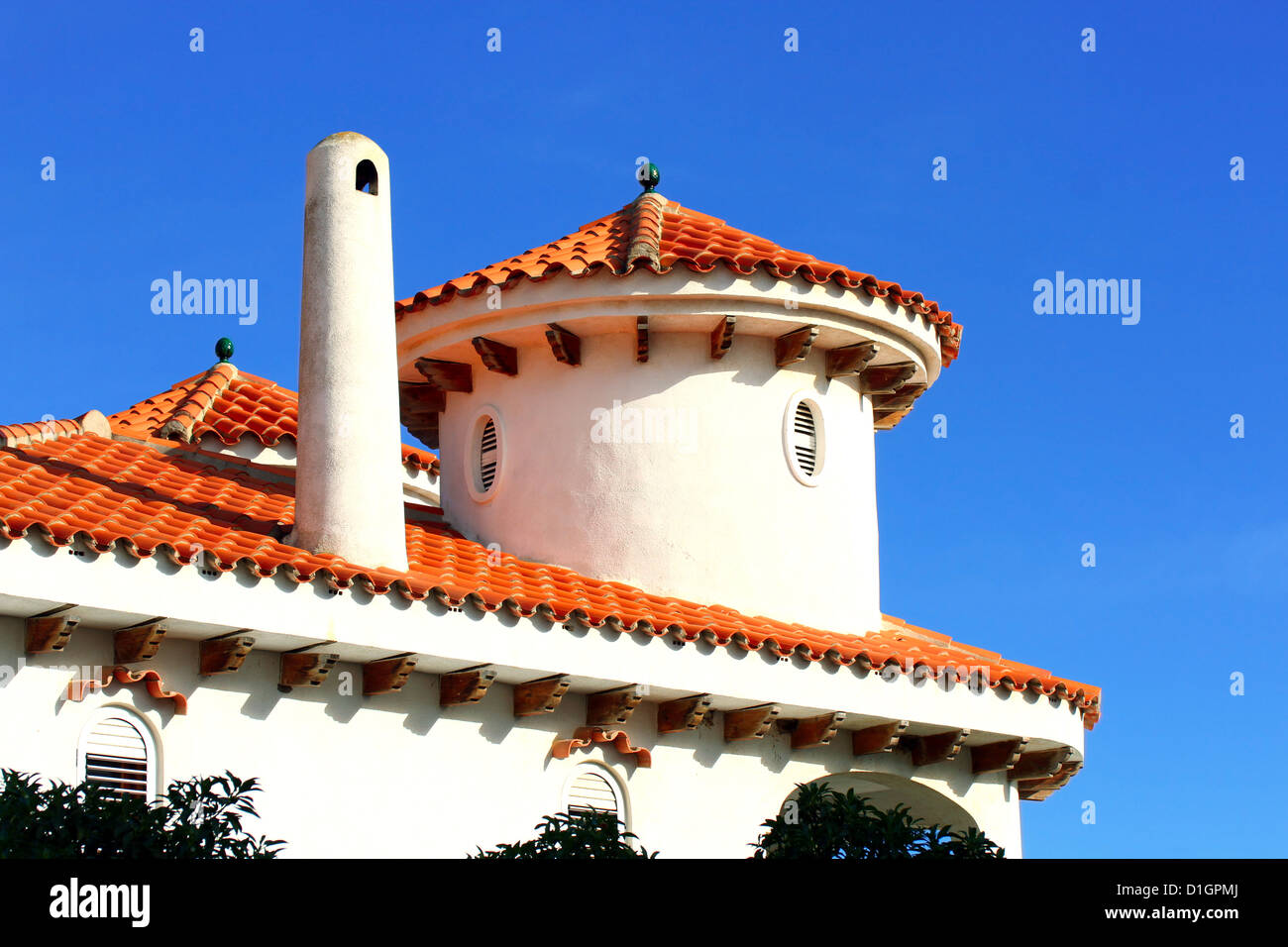 Top of spanish style roof Stock Photo Alamy