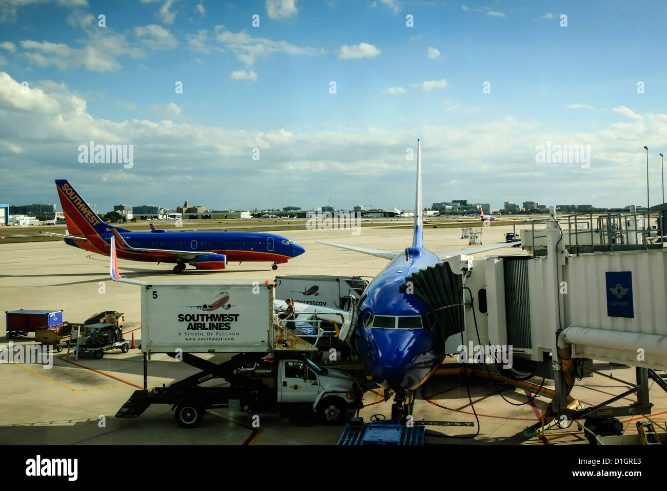 Southwest Airlines Boeing 737 on the ramp at Houston Airport Texas