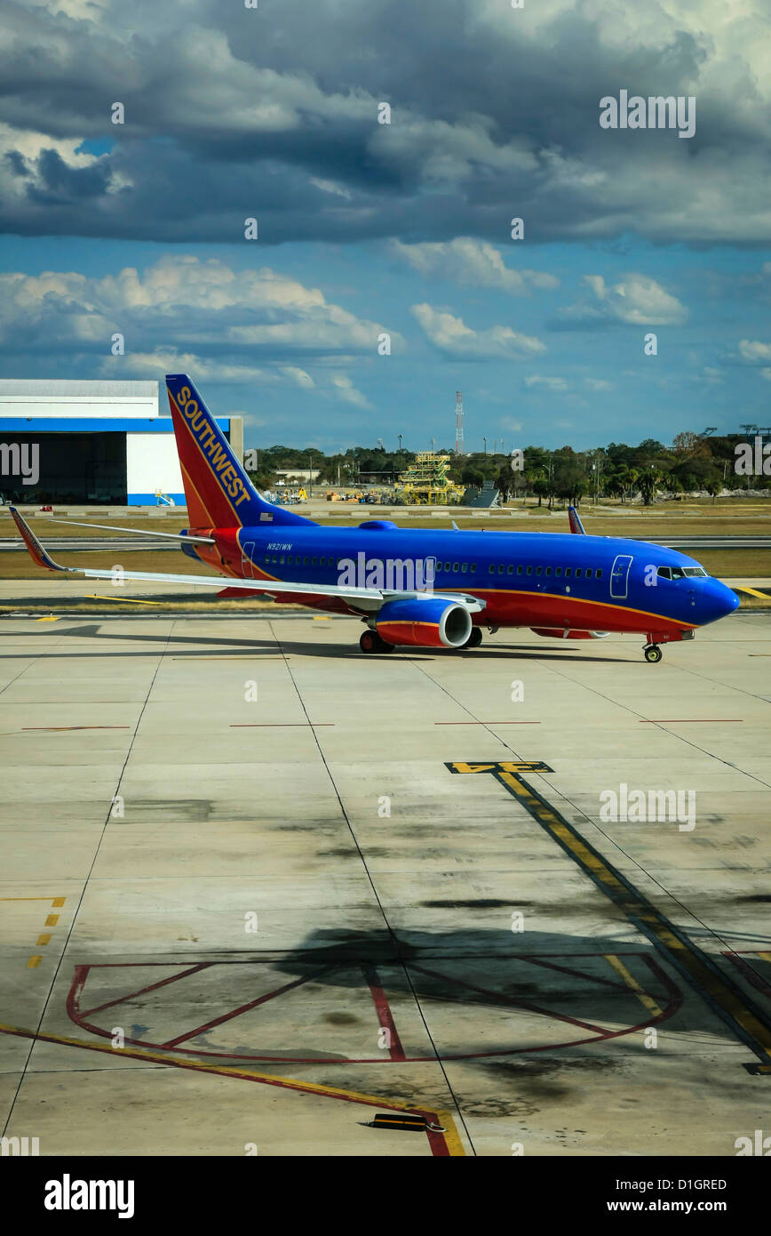 Southwest Airlines Boeing 737 on the ramp at Houston Airport Texas