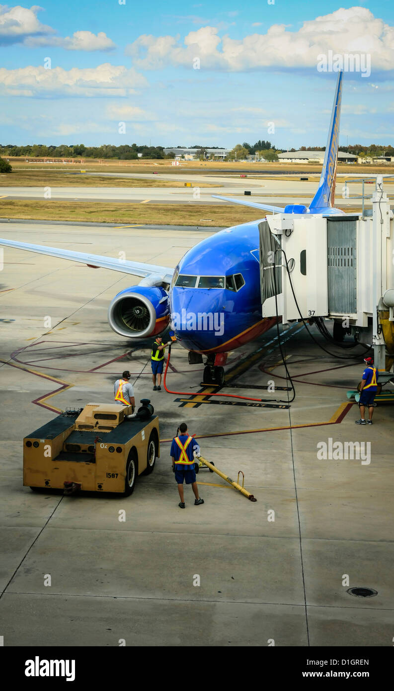 Southwest Airlines Boeing 737 on the ramp at Houston Airport Texas