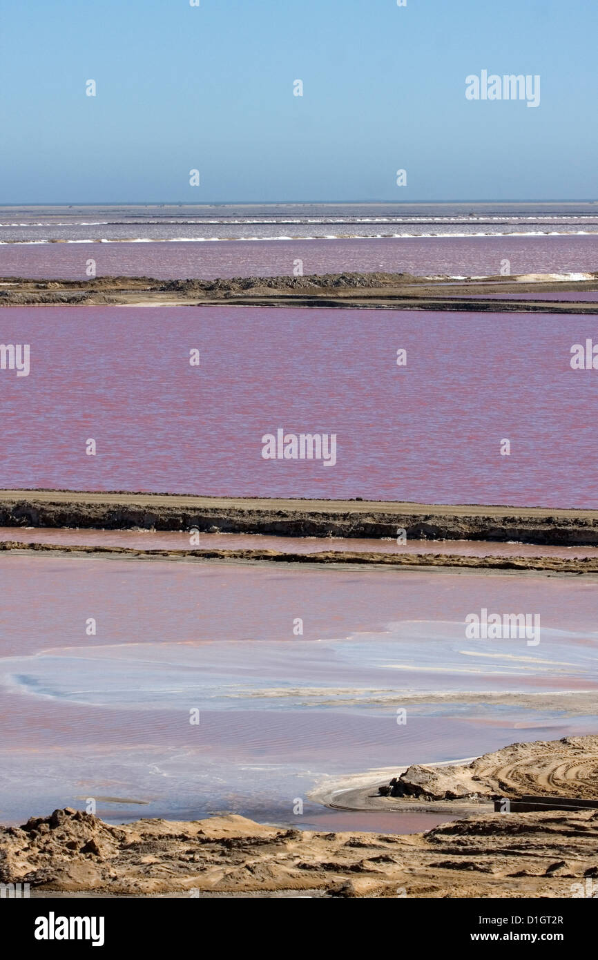 Walvis Bay Salt flats, Namibia. Stock Photo