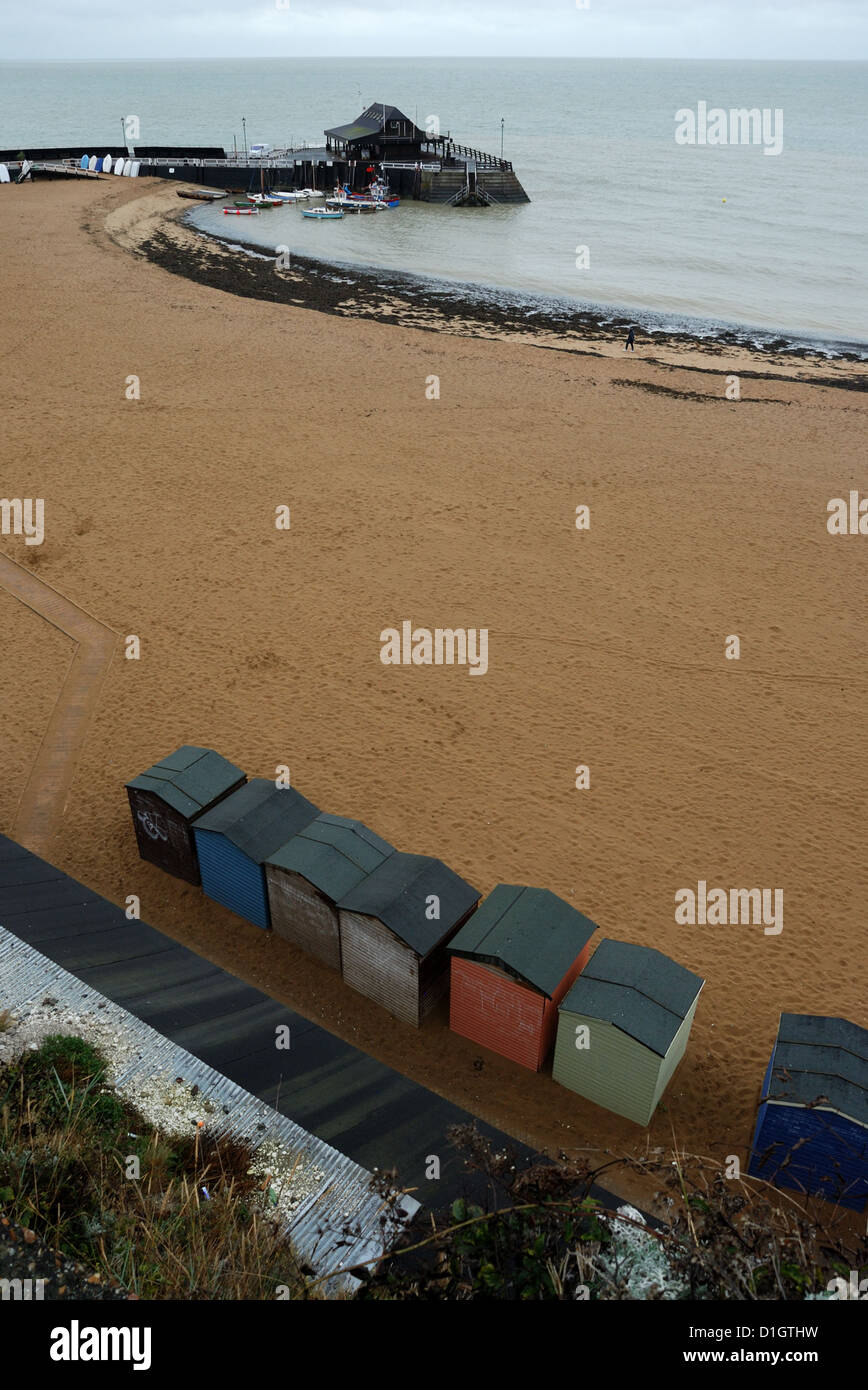 Beach huts on Viking Bay, Broadstairs, Kent, England, Europe Stock