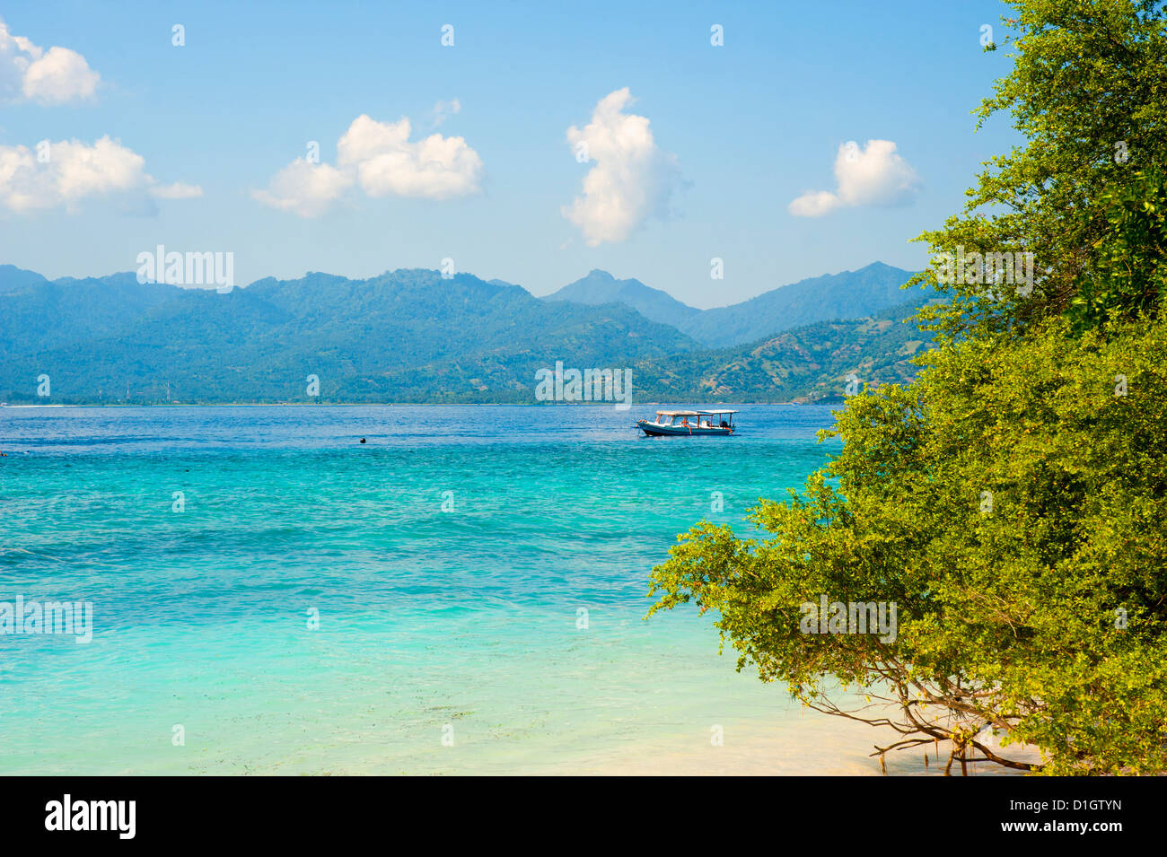 Lombok, seen from Gili Meno, Gili Islands, Indonesia, Southeast Asia, Asia Stock Photo