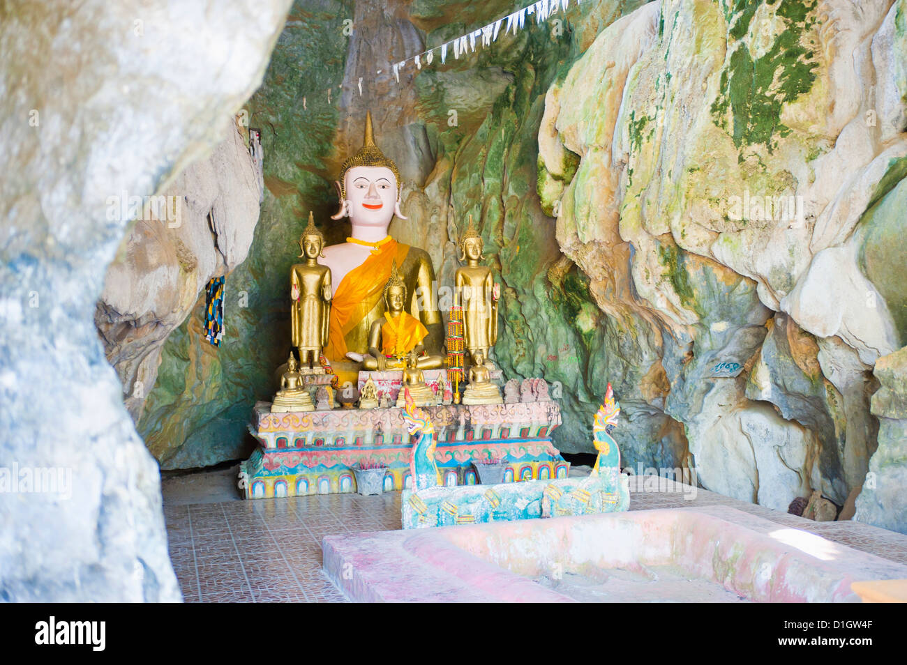Large Buddha at Tham Sang Caves, Vang Vieng, Laos, Indochina, Southeast Asia, Asia Stock Photo