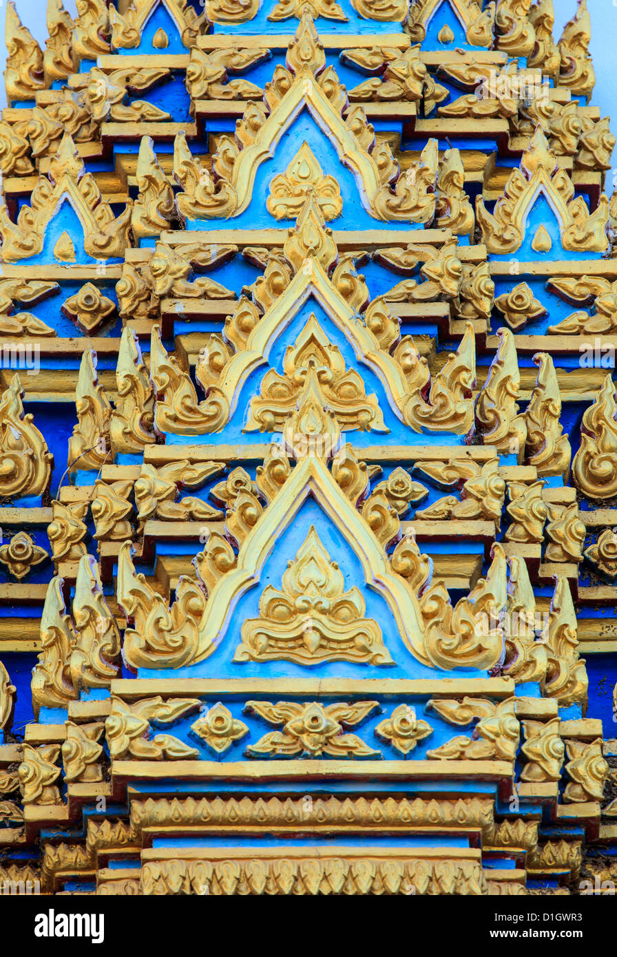 traditional Thai style art mural on temple's wall Stock Photo