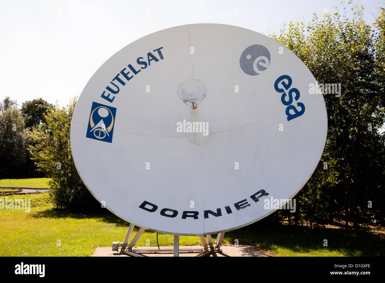 Parabolic antenna of the European Communications Satellite, ECS, for communications satellites operated by Eutelsat, 1980s Stock Photo