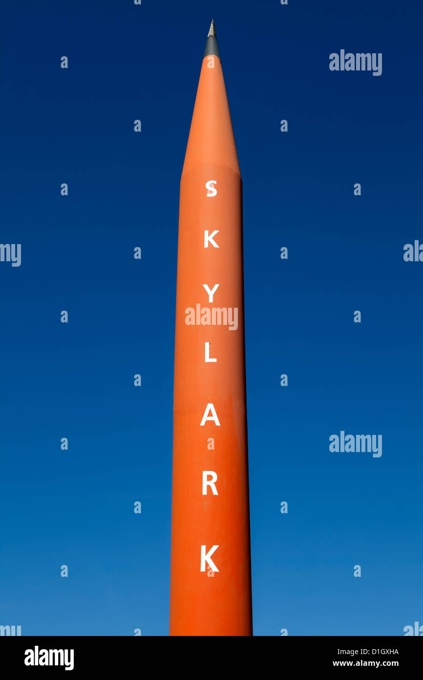 Historic British Skylark sounding rocket, 1955 - 2005, Euro Space Center, Transinne, Belgium, Europe Stock Photo
