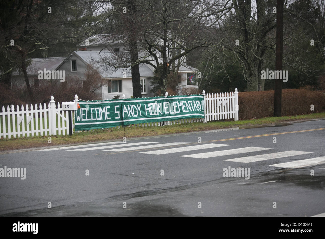 Dec. 21, 2012 Monroe, Connecticut, U.S A sign hangs outside