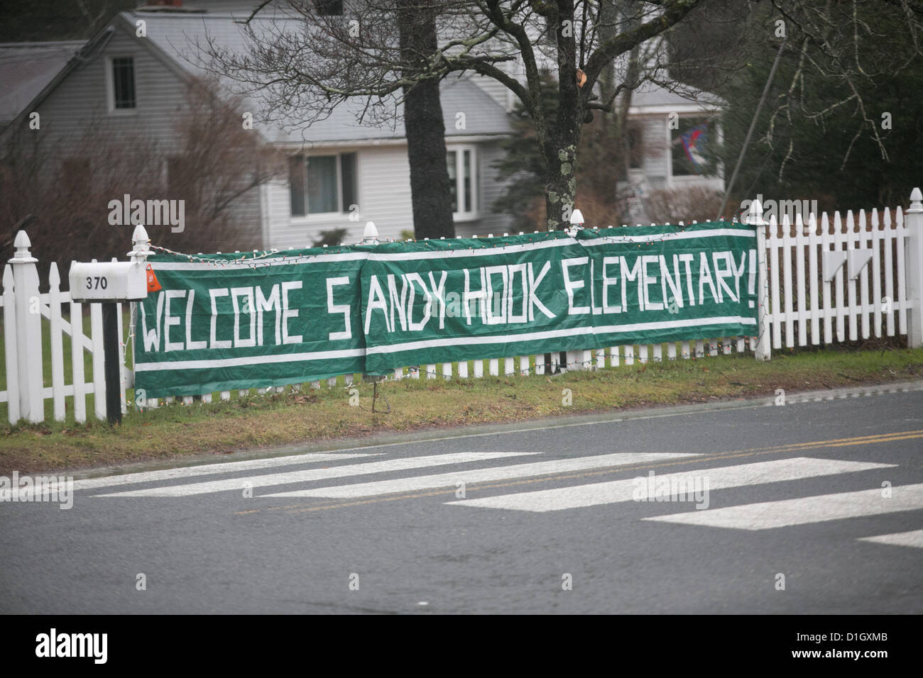 Dec. 21, 2012 Monroe, Connecticut, U.S A sign hangs outside