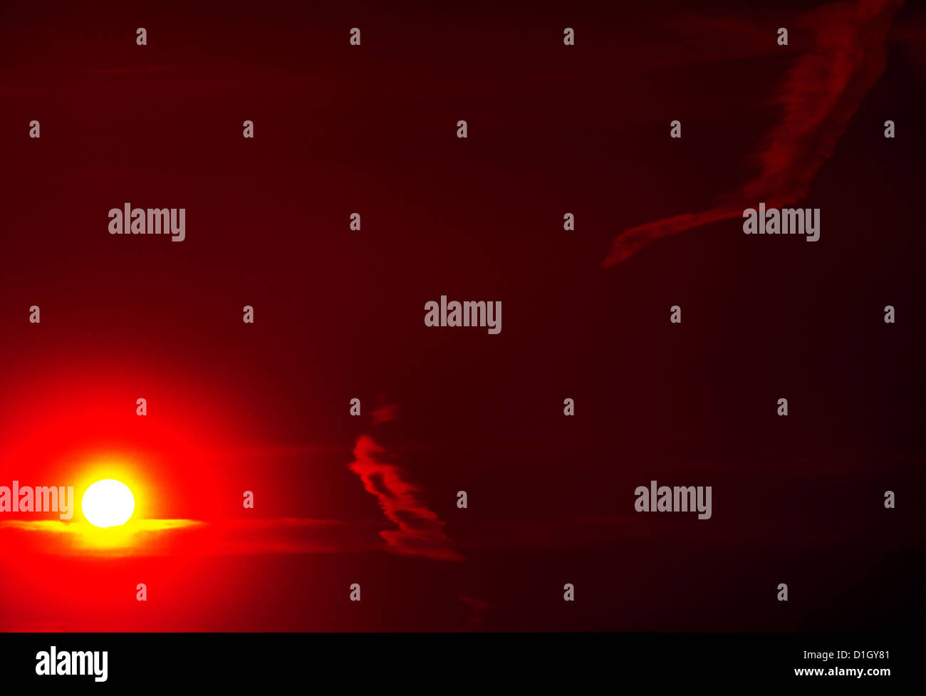 Sun And Clouds Red Sky Stock Photo - Alamy