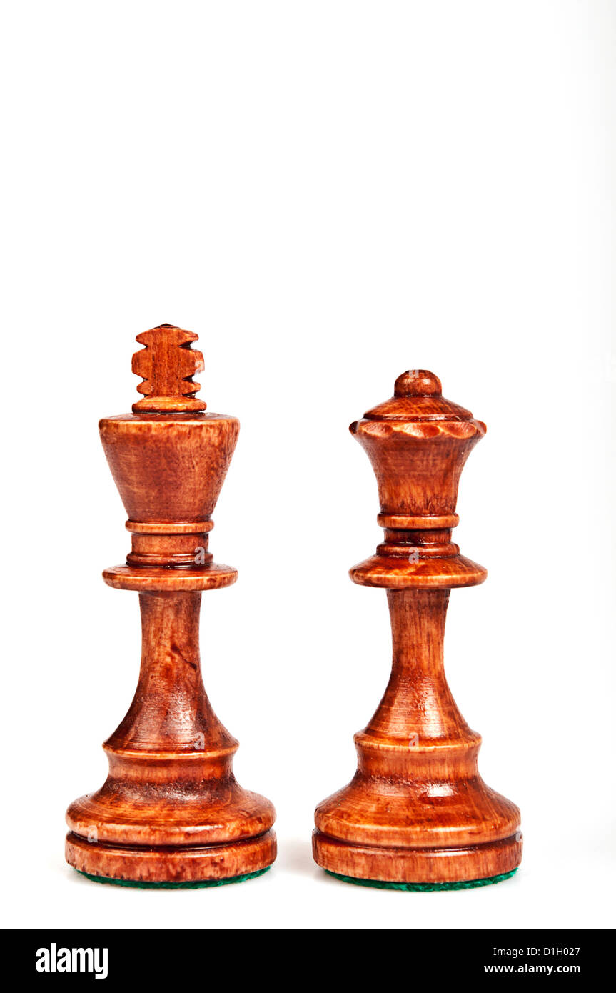 chess pieces of Queen and King Stock Photo Alamy