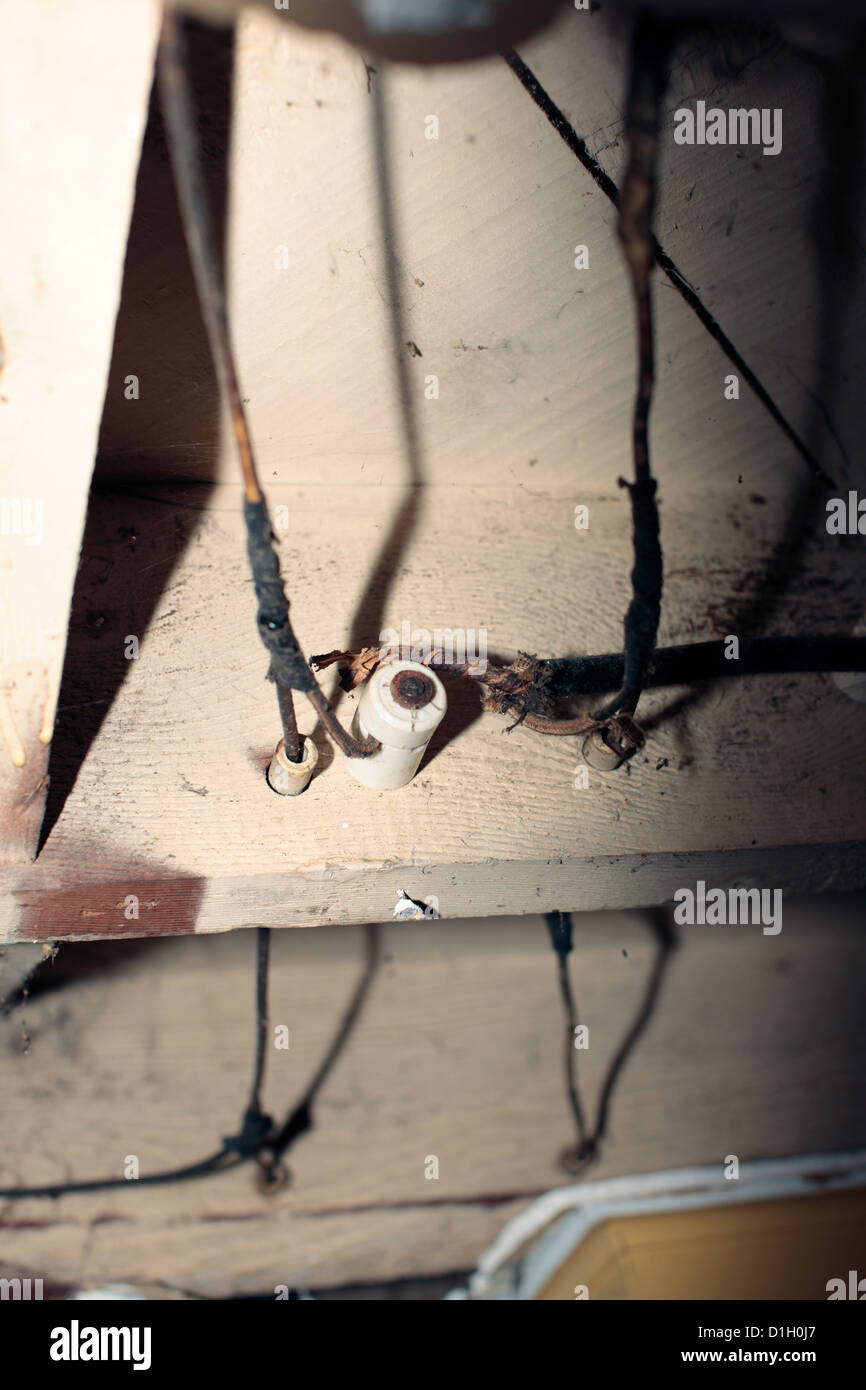 Knob and tube wiring Stock Photo Alamy