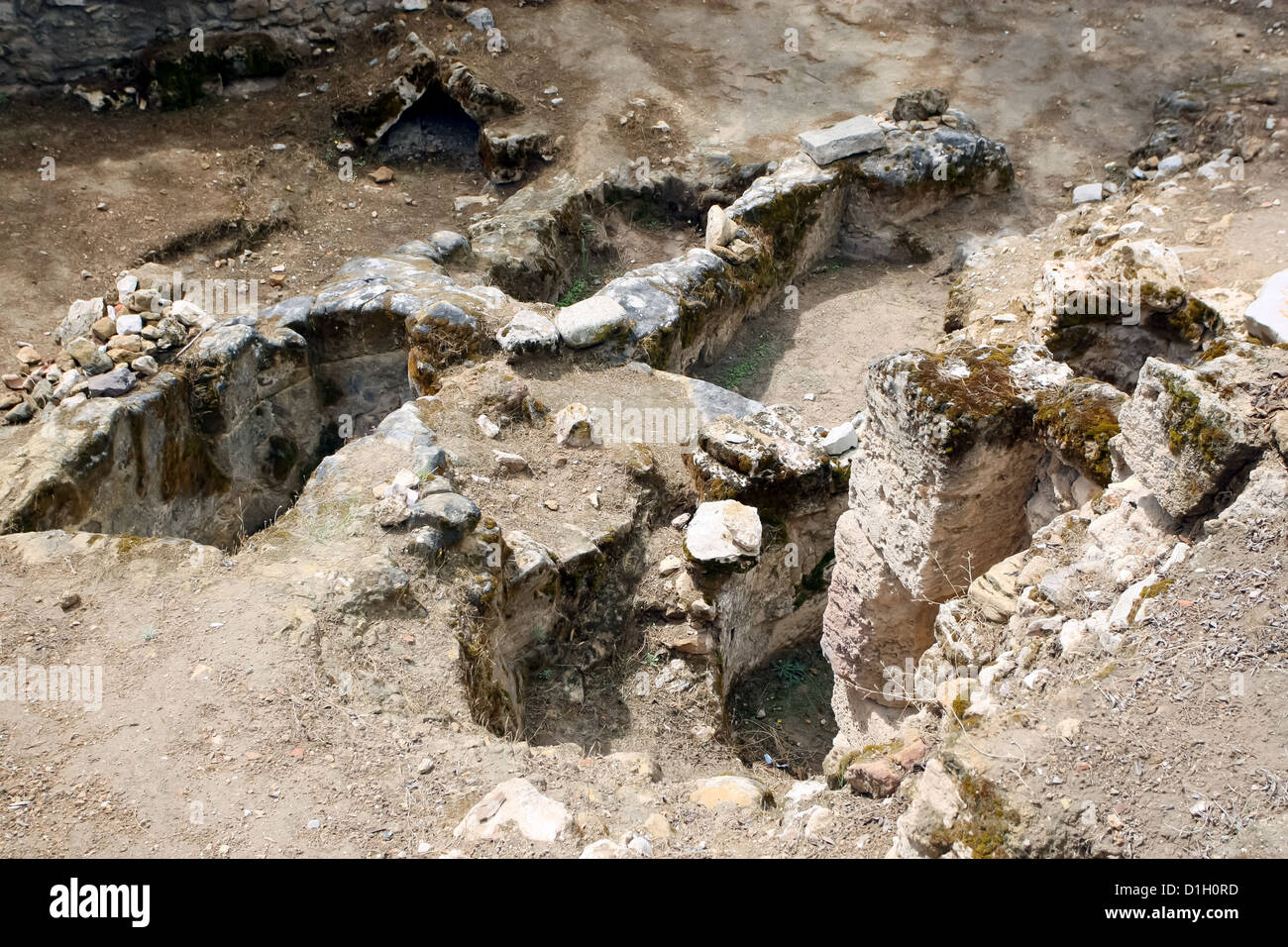 Phoenician Graves near Roman Antonine baths Stock Photo
