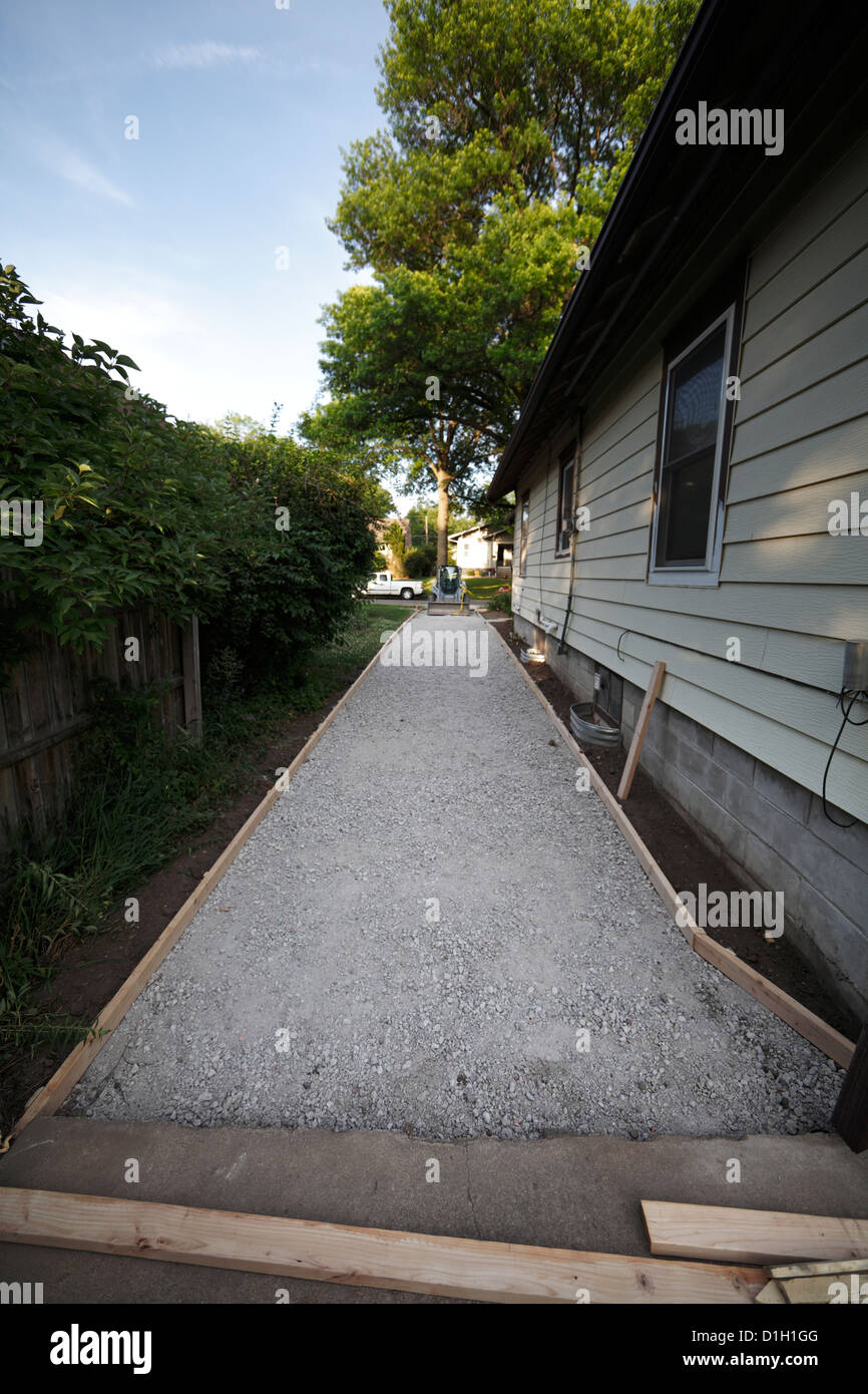 Gravel base for new driveway Stock Photo Alamy