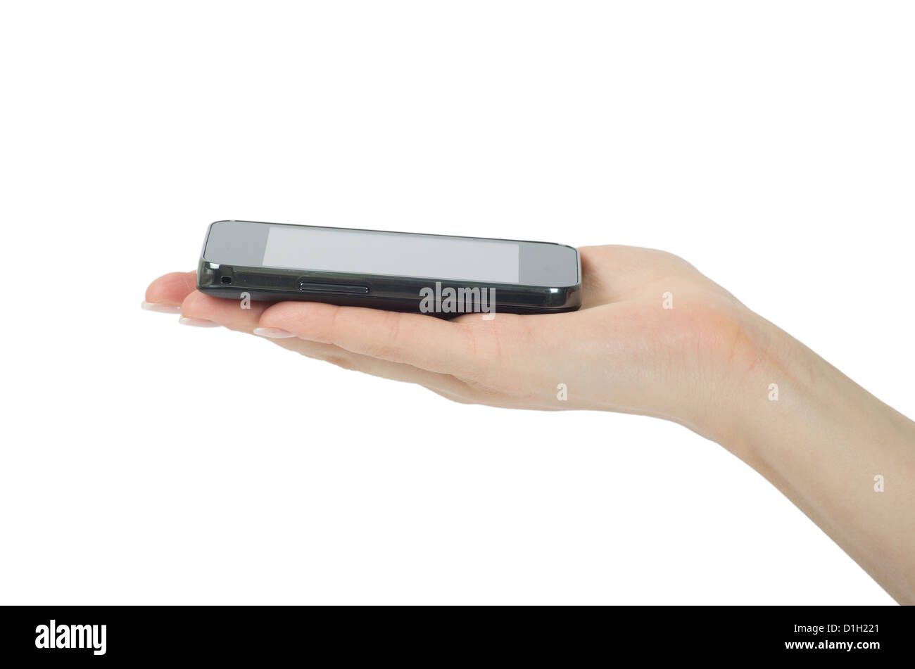 Hand holding mobile smart phone with blank screen Stock Photo - Alamy