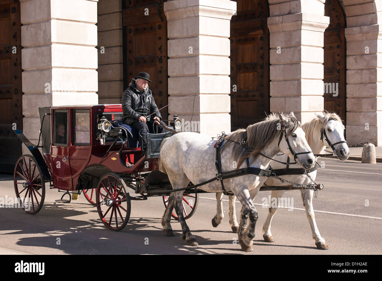 Fiaker carriage at the Heldenplatz Heroes' Square, Vienna, Austria, Europe Stock Photo