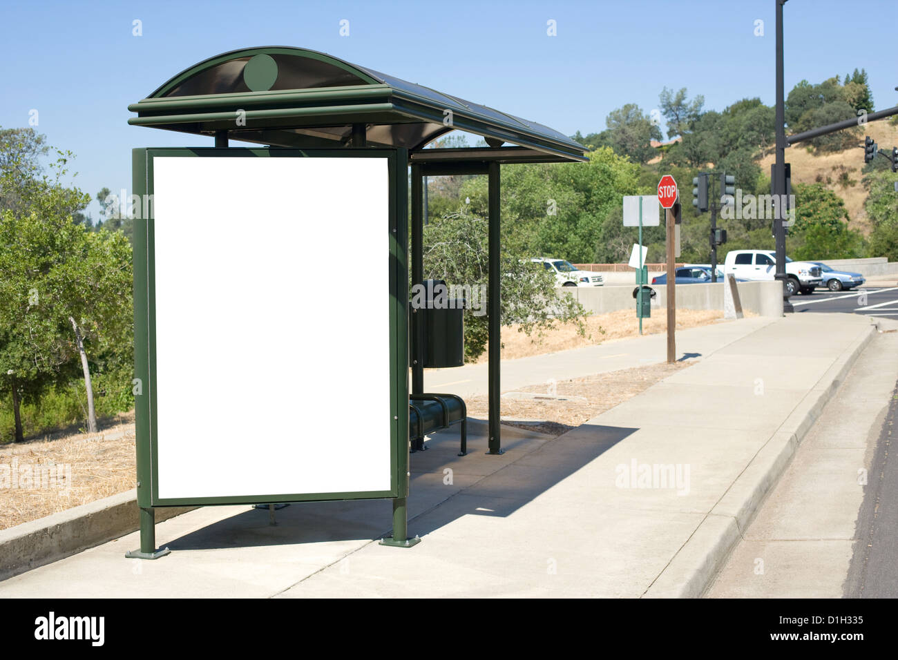 Blank Billboard At A Modern Stop Blank Billboard At A Modern Stop Stock Photo 52621385