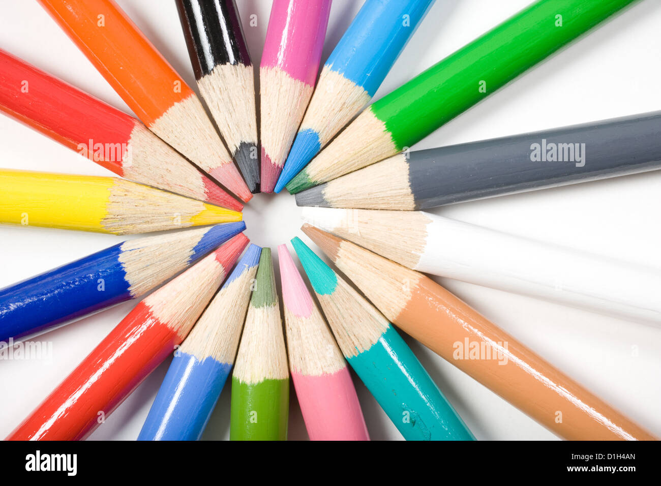 Color Pencils isolated on white in the studio Stock Photo - Alamy