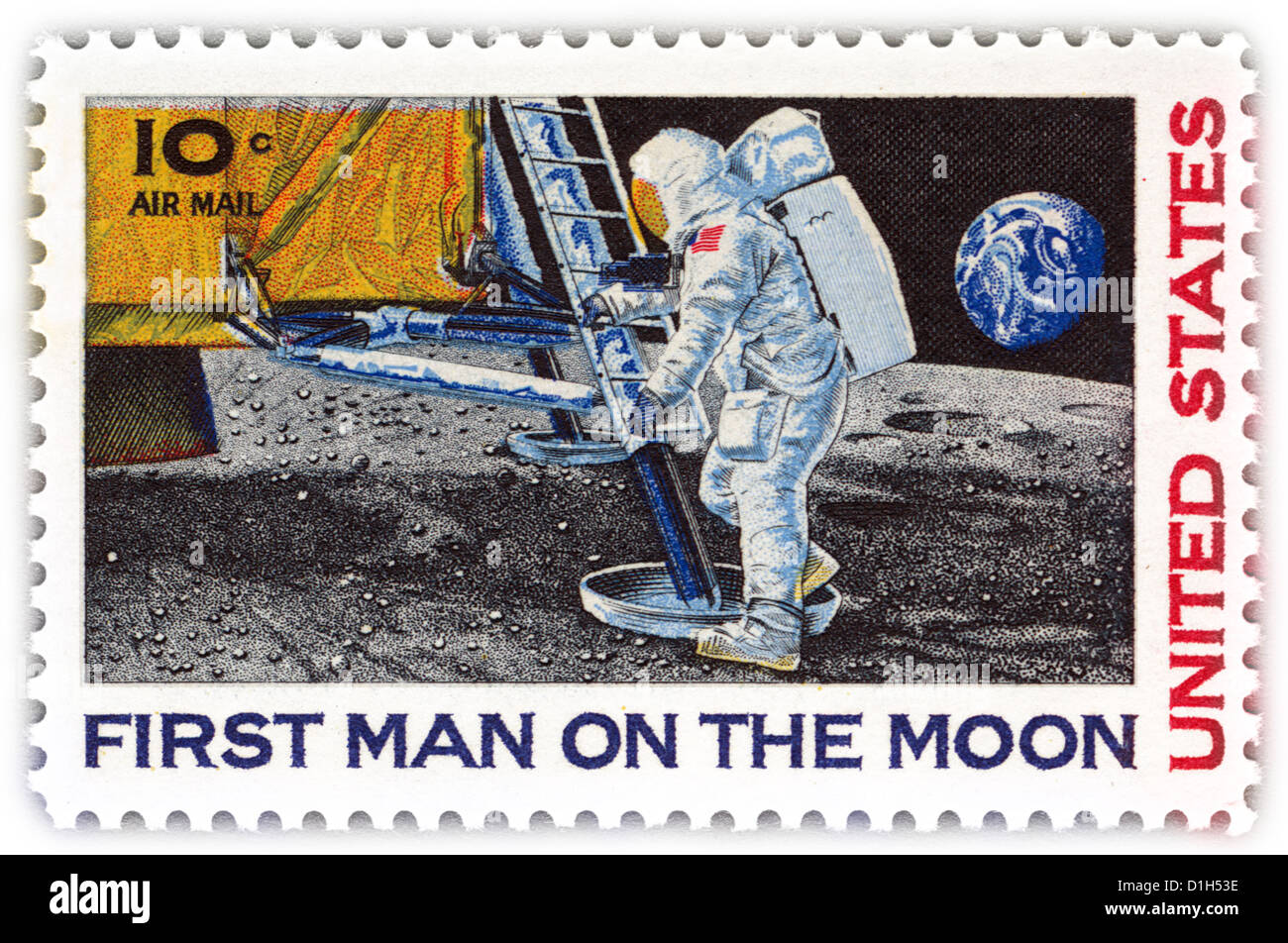 First man on the moon. Stock Photo