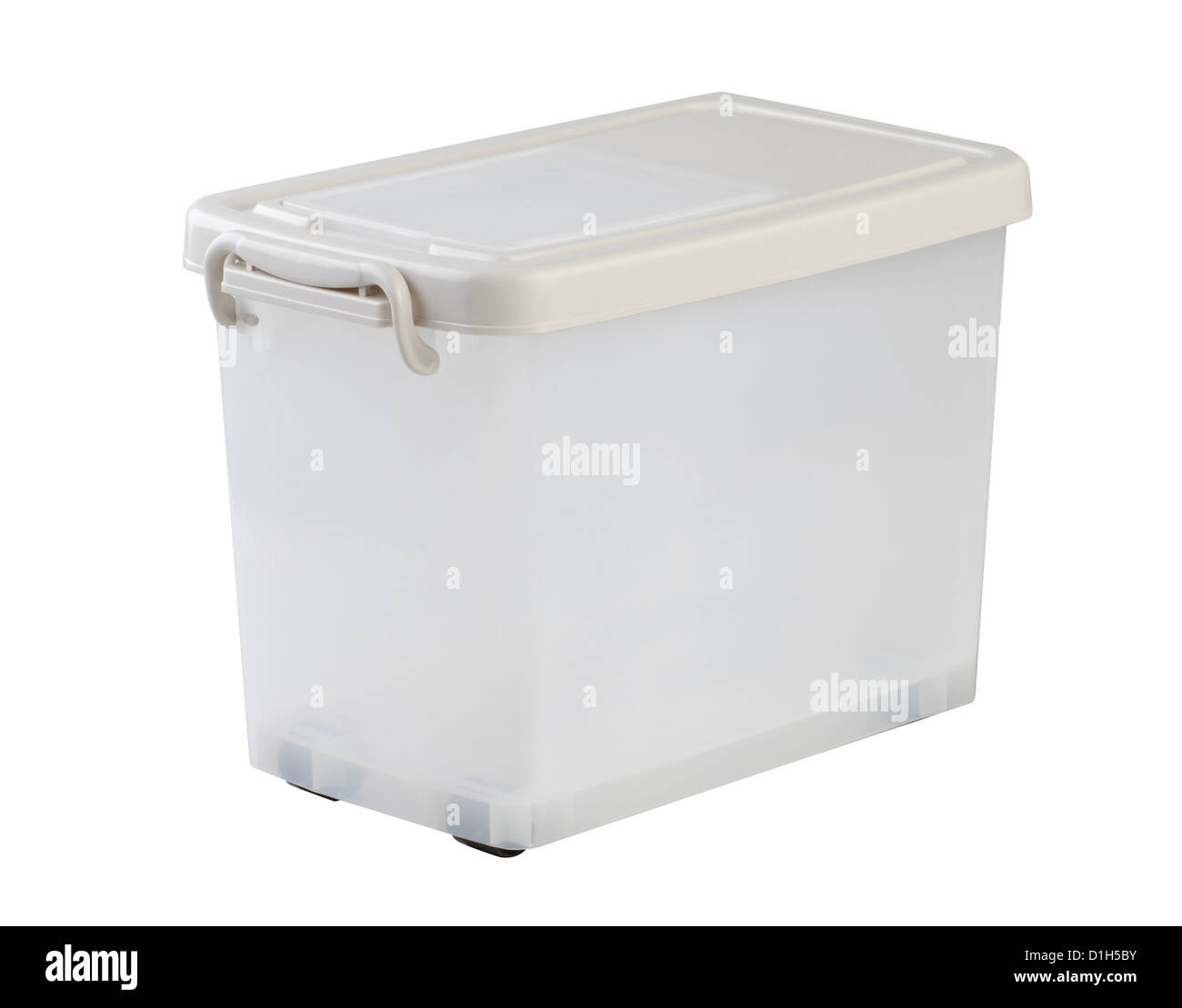 Empty transparent general purpose plastic container box isolated Stock Photo