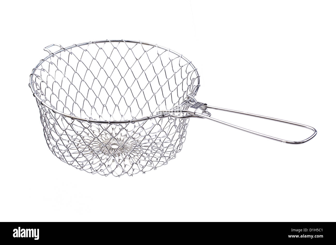 Chrome sieve or colander the kitchenware accessory Stock Photo Alamy