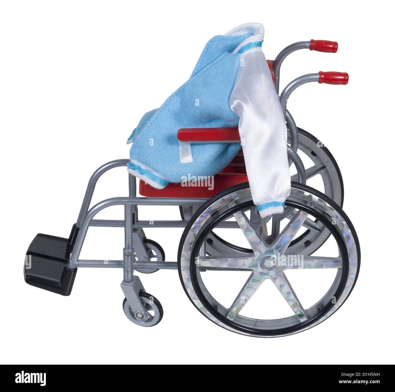 Blue student letterman jacket in a red wheelchair - path included Stock ...