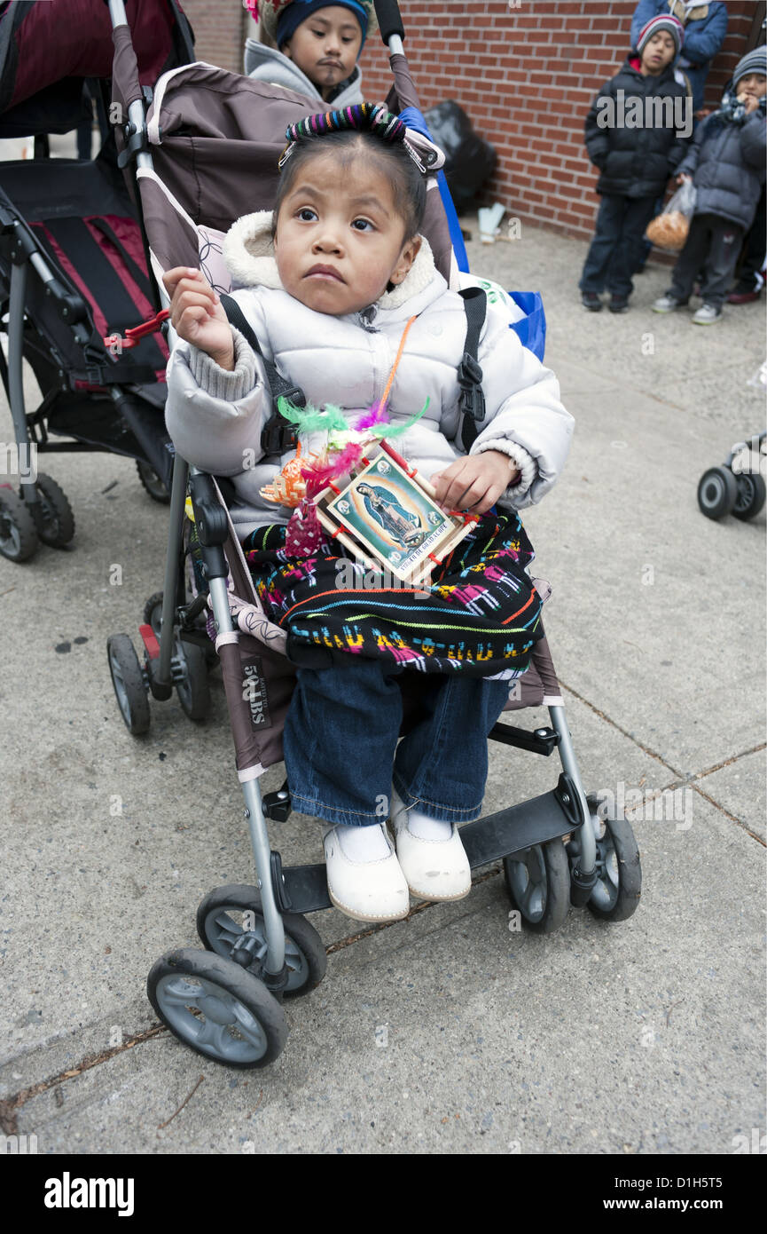 Festival of the Virgin of Guadalupe, the patron Saint of Mexico in Brooklyn, NY. Stock Photo