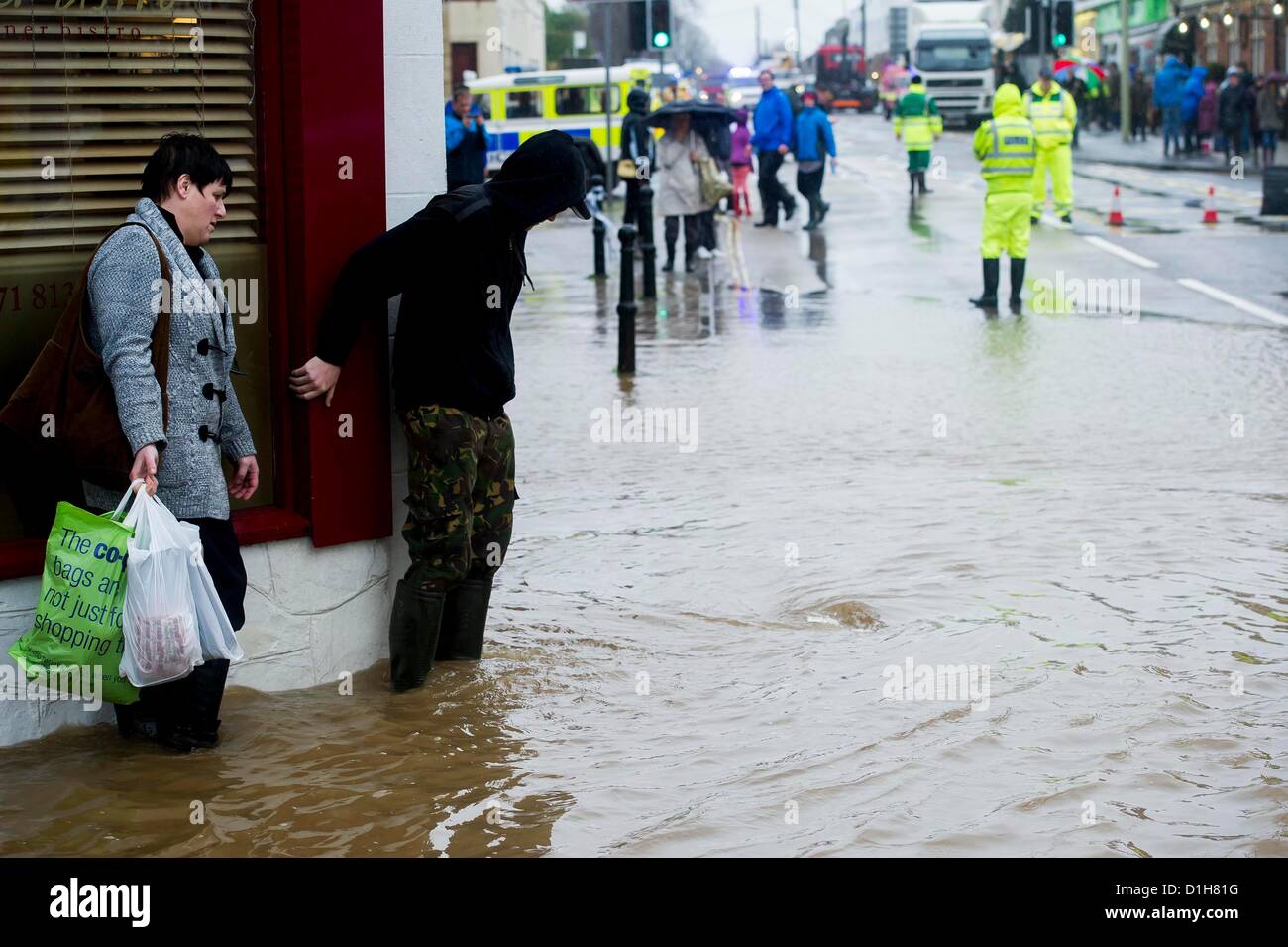Braunton in Devon where flooding has sealed off the town and brought