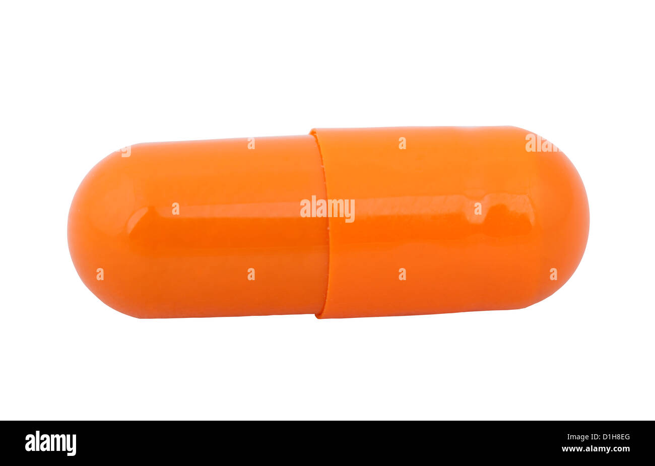 Yellow capsule isolated on white background Stock Photo Alamy