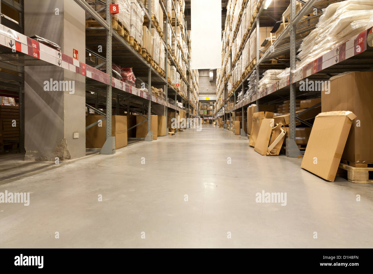 Inside a large distribution warehouse Stock Photo
