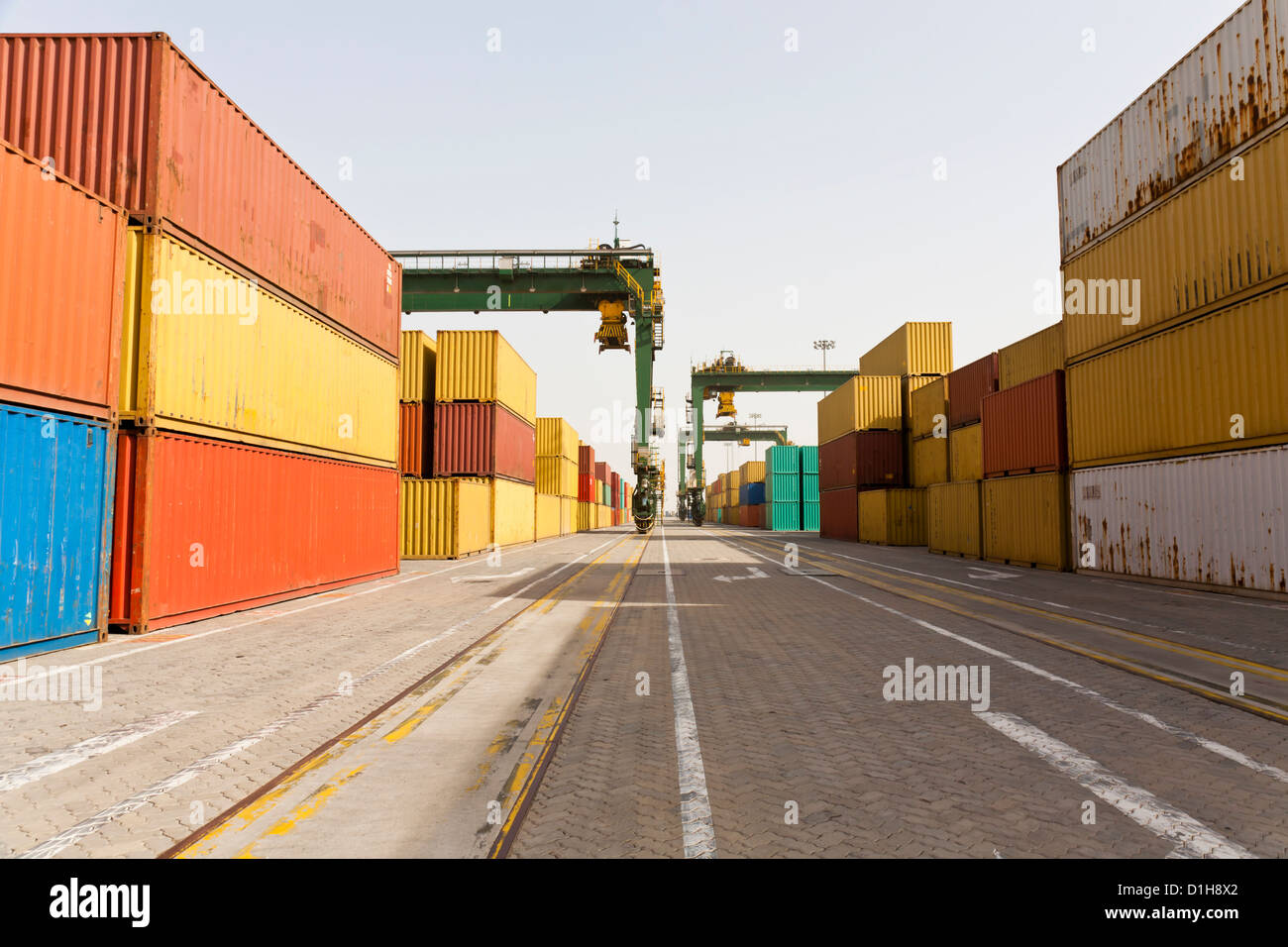 Cargo container harbor Stock Photo