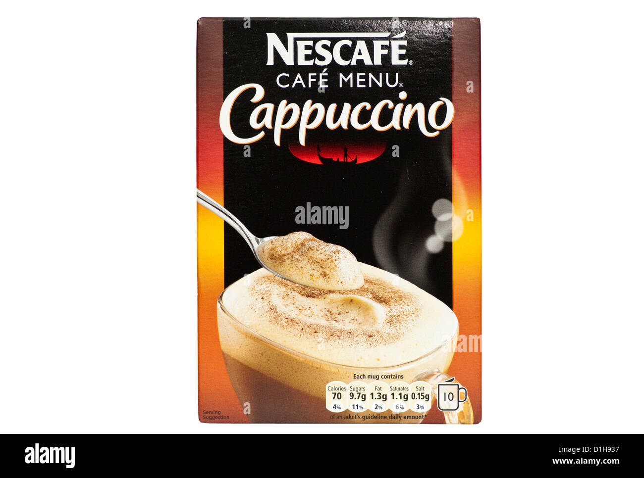 Box Of Nescafe Cappuccino Sachets Stock Photo