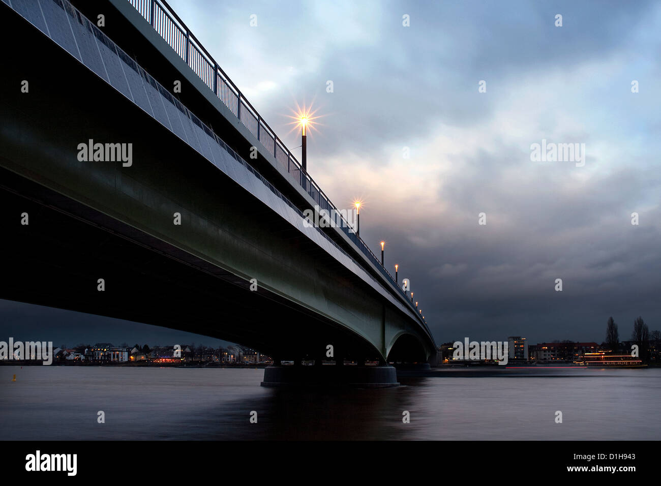 Kennedybrücke in the city of Bonn, the middle bridge of three bridges of the former capitol city of Germany - left bank Stock Photo