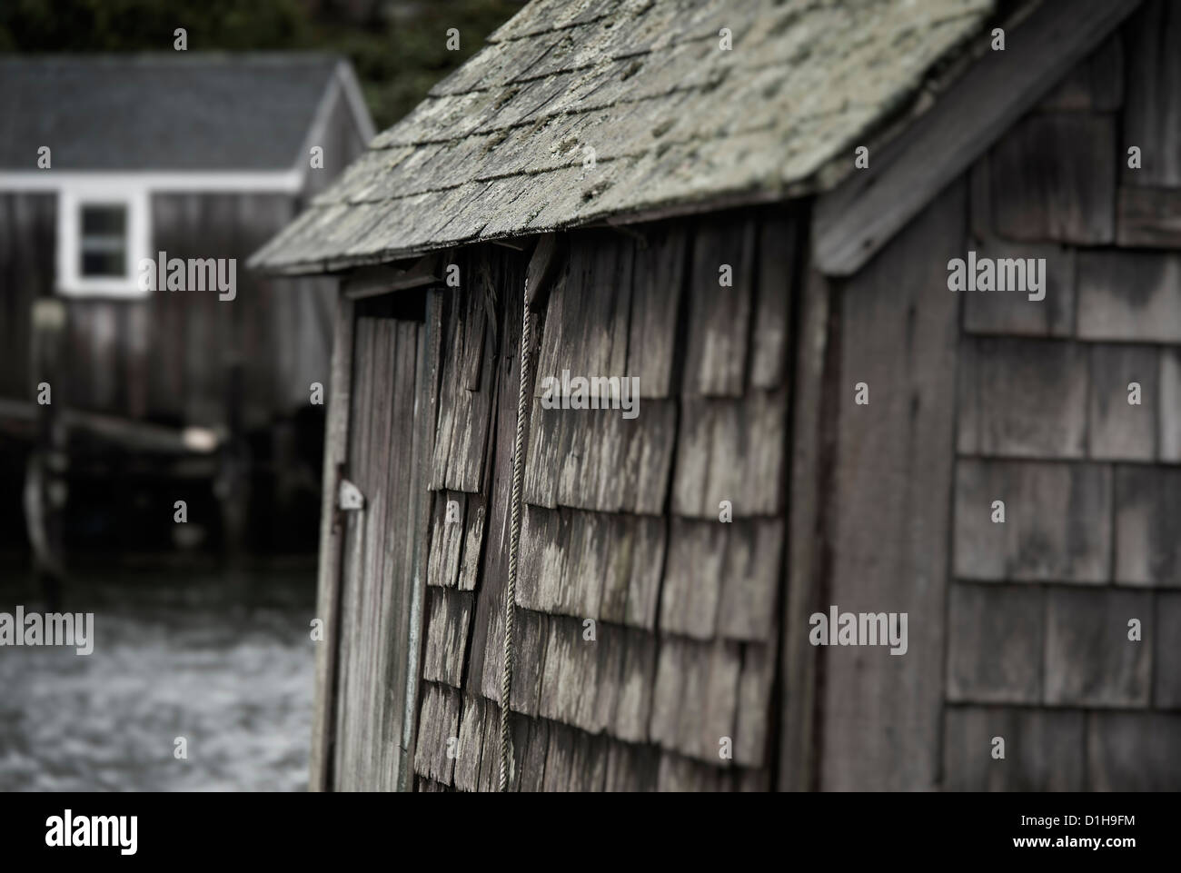 Rustic fishermans shack, Menemsha, Chilmark, Martha's Vineyard, Massachusetts, USA Stock Photo